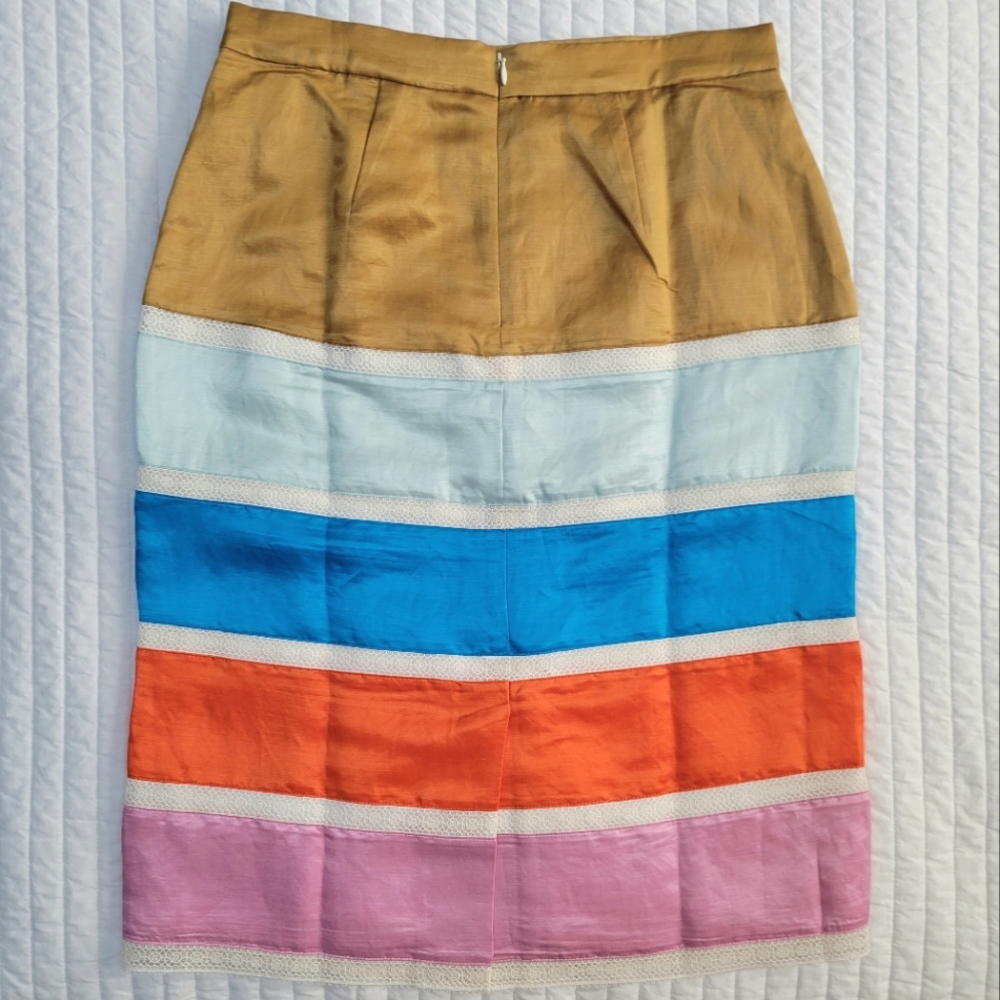 Silk rainbow JCREW pencil skirt